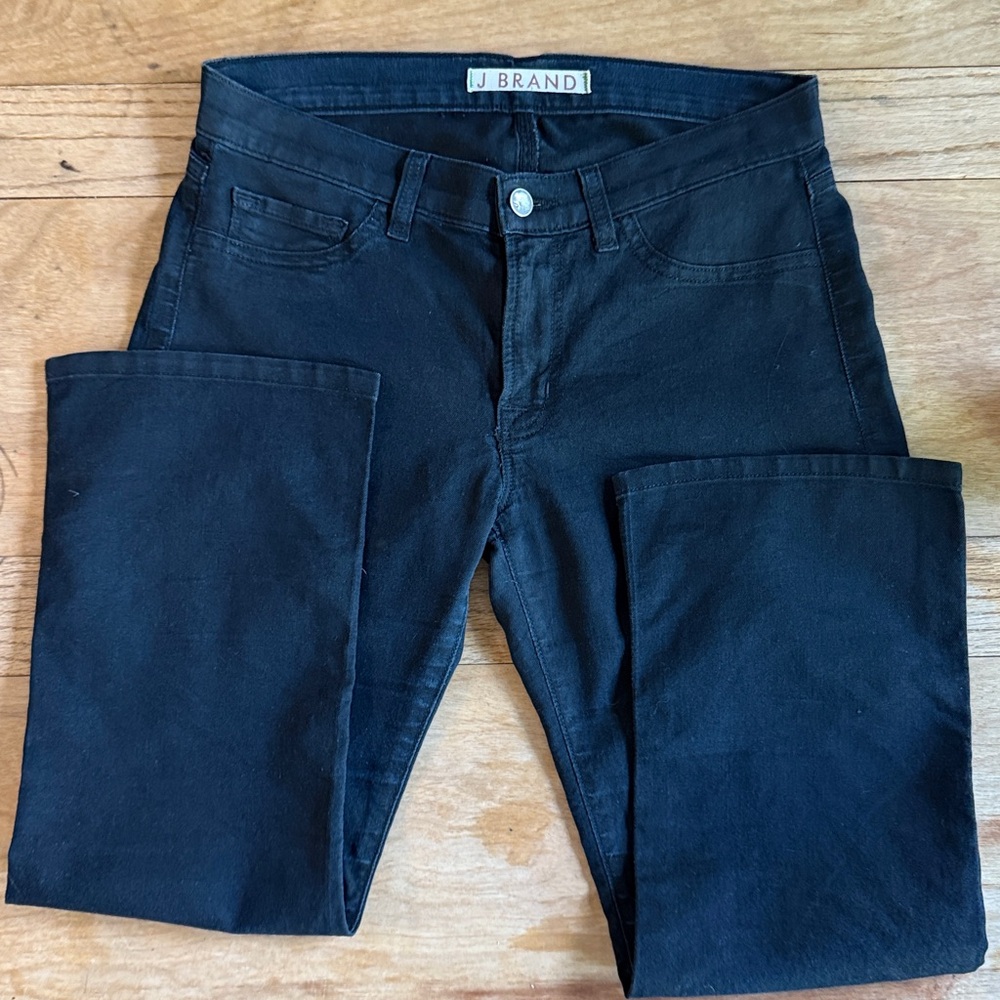 J Brand GiGi, Coat Tur S, Blackish Blue Cropped Flare Jeans. 28